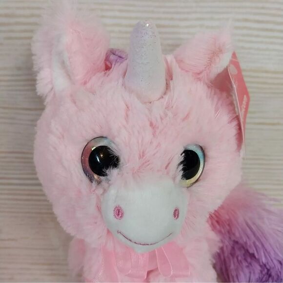 Pink Unicorn Plush Toy with Glitter Horn & Pastel Rainbow Tail - Picture 4 of 15